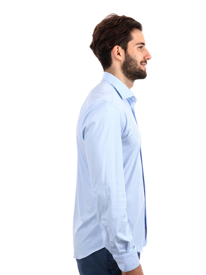 Camicia tecnica FB Performance da uomo azzurra slim
