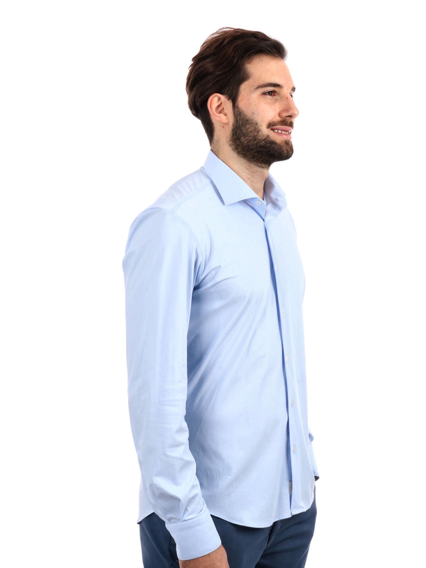 Camicia tecnica FB Performance da uomo azzurra slim