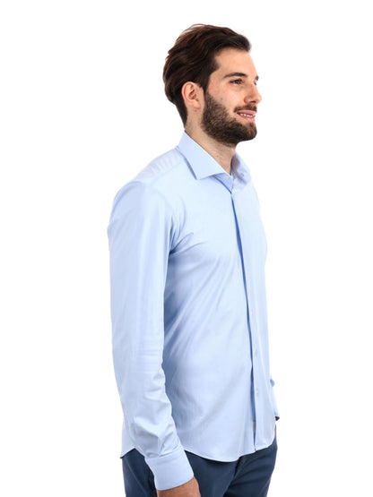 Camicia tecnica FB Performance da uomo azzurra slim