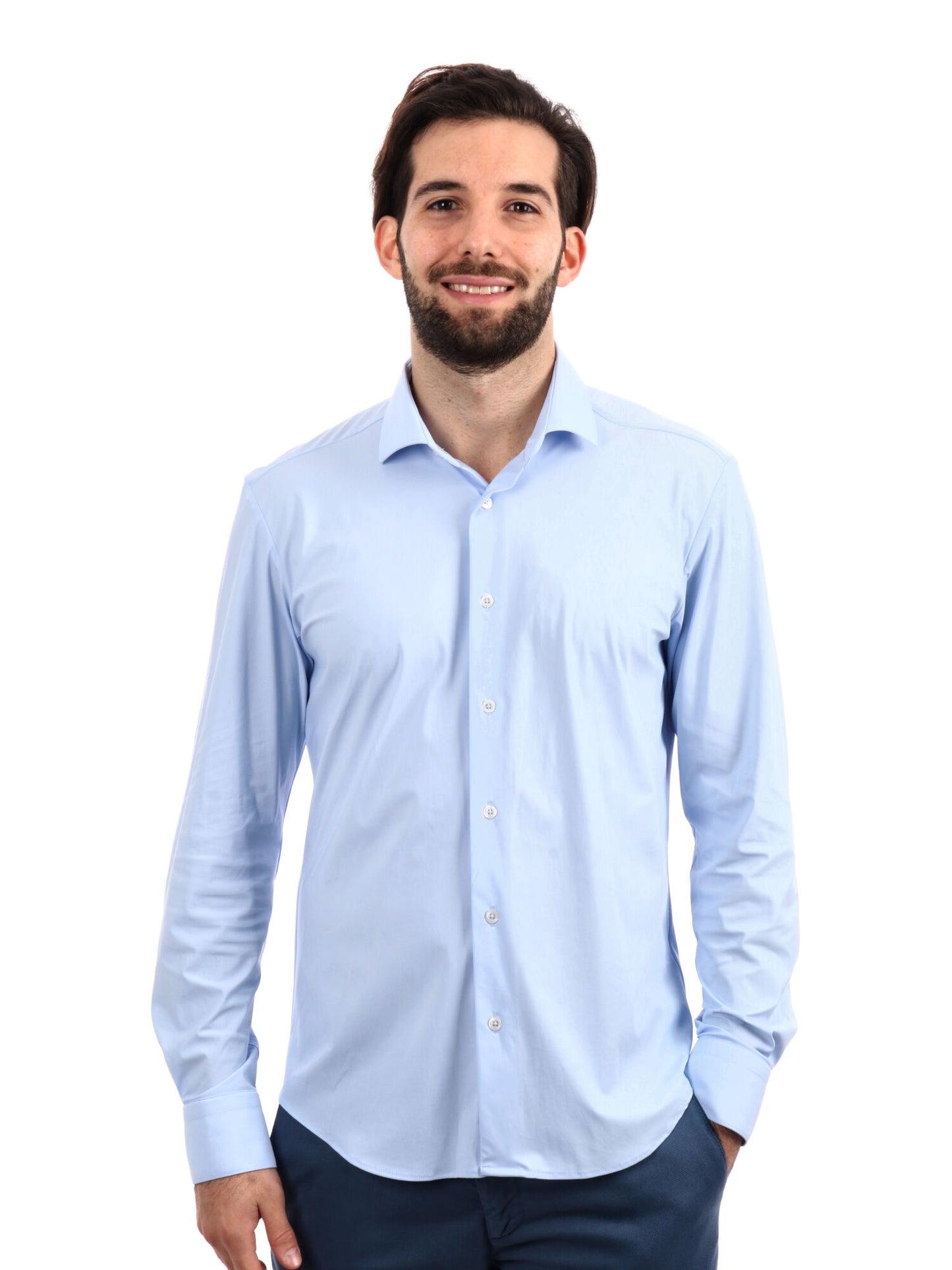 Camicia tecnica FB Performance da uomo azzurra slim
