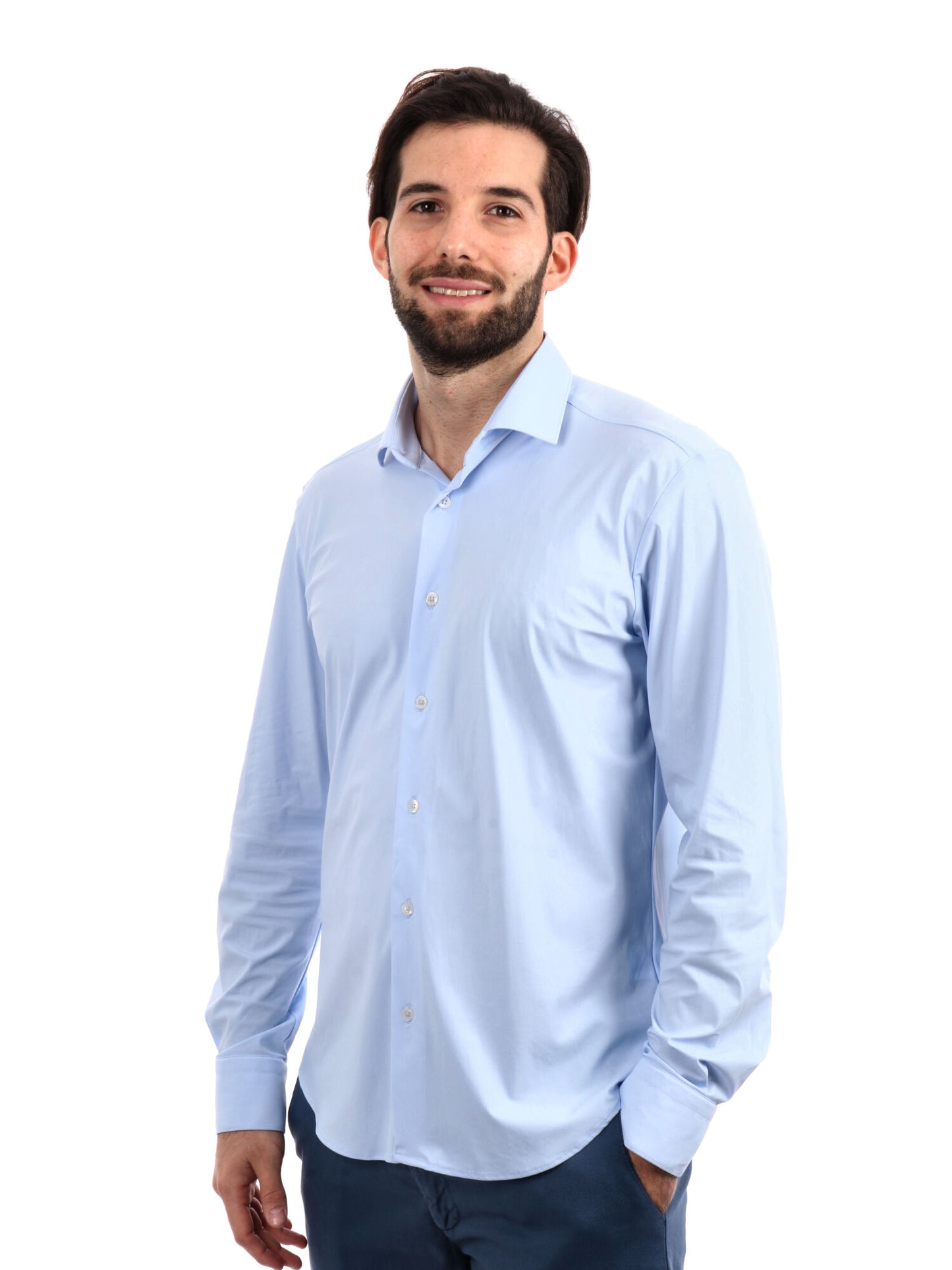 Camicia tecnica FB Performance da uomo azzurra slim