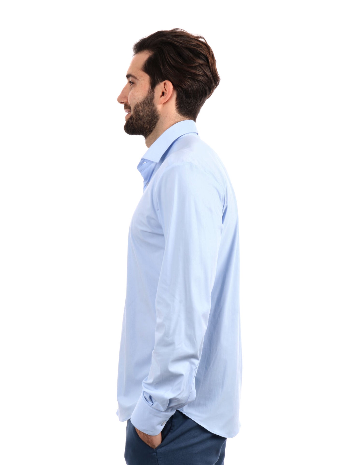 Camicia tecnica FB Performance da uomo azzurra slim