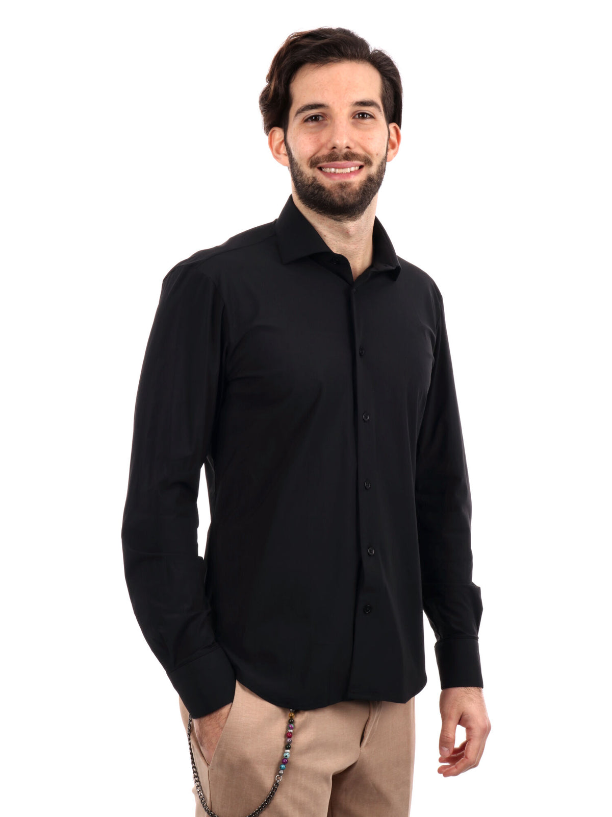 F.b. camicia tecnica da uomo nero