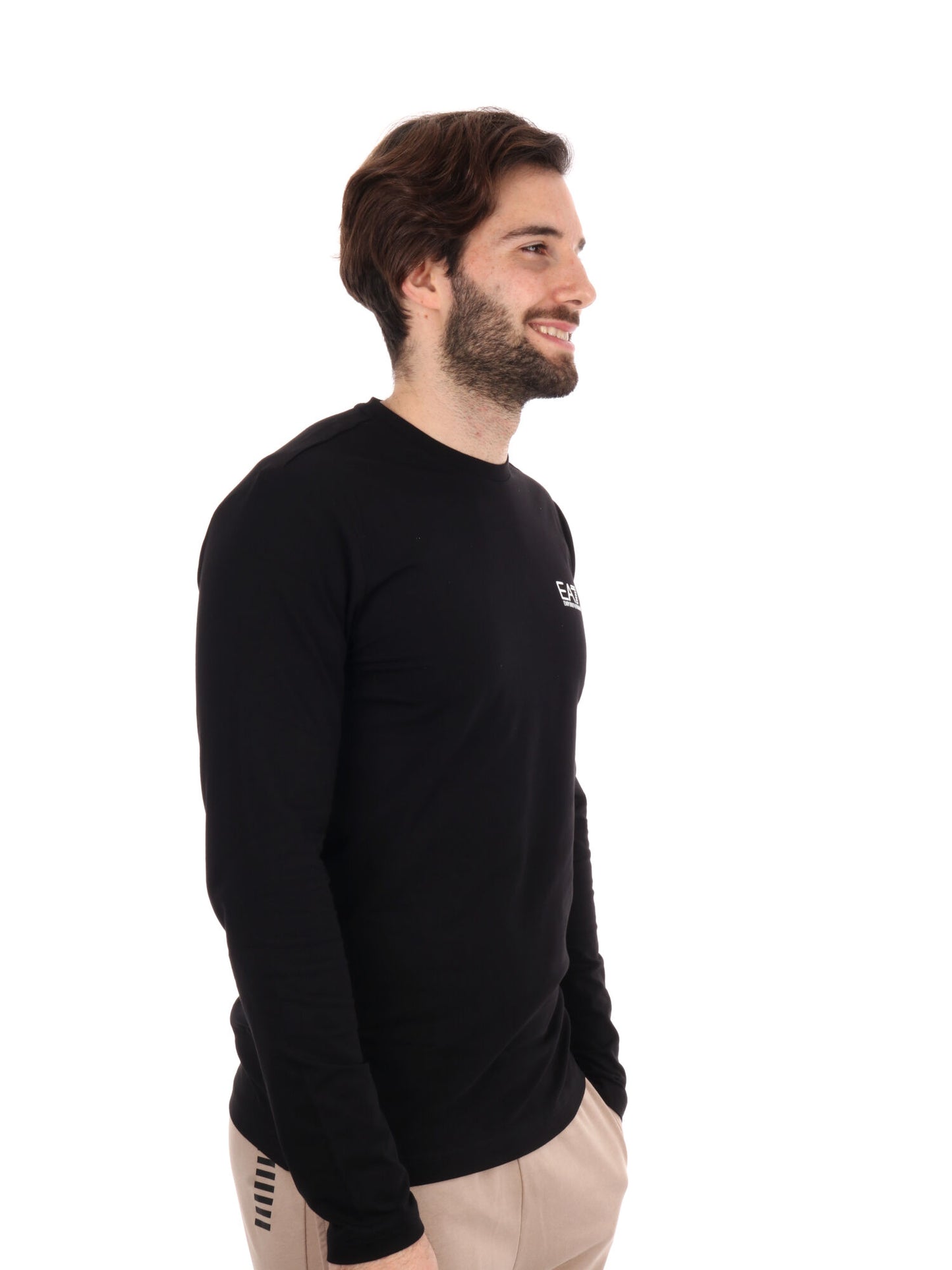 MAGLIA MANICA LUNGA EA7 EMPORIO ARMANI UOMO NERO