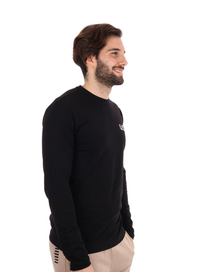 MAGLIA MANICA LUNGA EA7 EMPORIO ARMANI UOMO NERO
