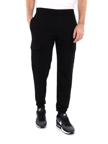 Pantaloni cargo da uomo EA7 Emporio Armani in nero con vita elastica