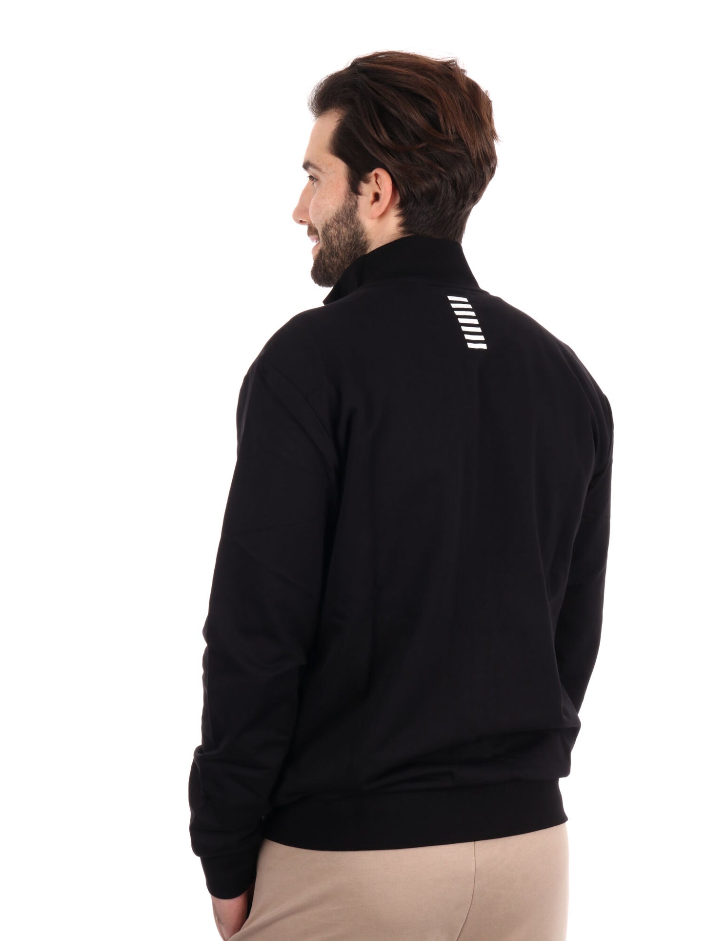 FELPA CON CAPPUCCIO E ZIP EA7 EMPORIO ARMANI UOMO NERO