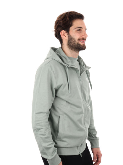 FELPA CON CAPPUCCIO E ZIP CORE IDENTITY EA7 EMPORIO ARMANI UOMO SALVIA