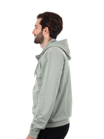 FELPA CON CAPPUCCIO E ZIP CORE IDENTITY EA7 EMPORIO ARMANI UOMO SALVIA