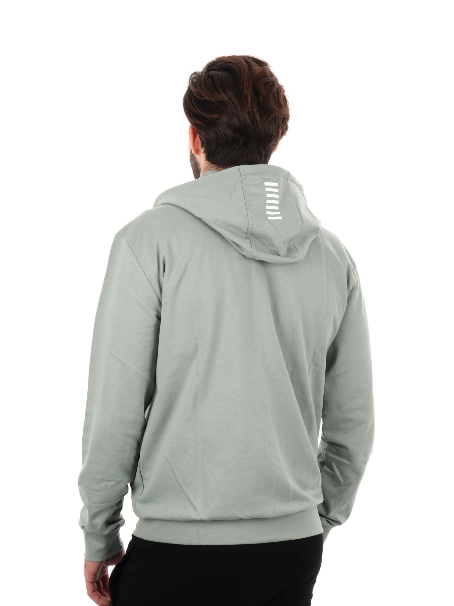 FELPA CON CAPPUCCIO E ZIP CORE IDENTITY EA7 EMPORIO ARMANI UOMO SALVIA