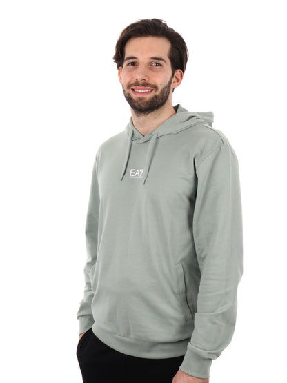 FELPA CON CAPPUCCIO CORE IDENTITY EA7 EMPORIO ARMANI UOMO SALVIA
