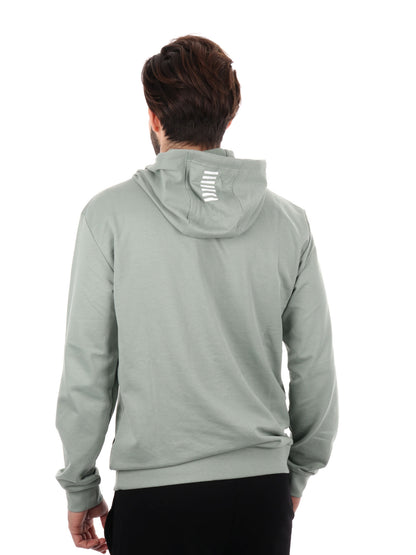 FELPA CON CAPPUCCIO CORE IDENTITY EA7 EMPORIO ARMANI UOMO SALVIA