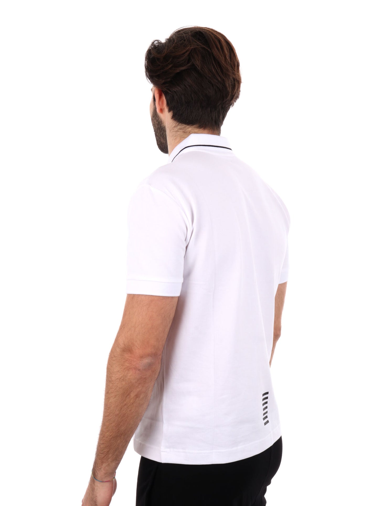 Polo Core Identity in piquet di cotone stretch bianca da uomo