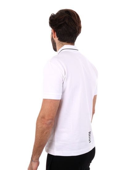 Polo Core Identity in piquet di cotone stretch bianca da uomo