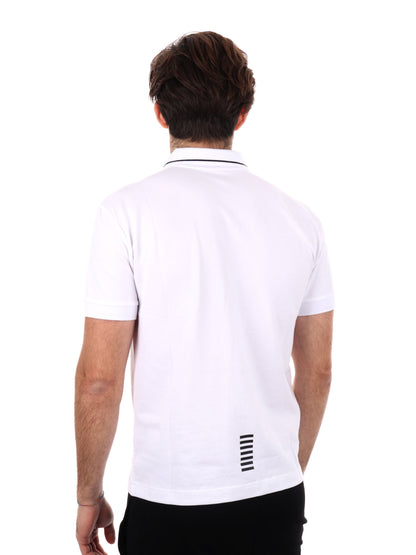 Polo Core Identity in piquet di cotone stretch bianca da uomo
