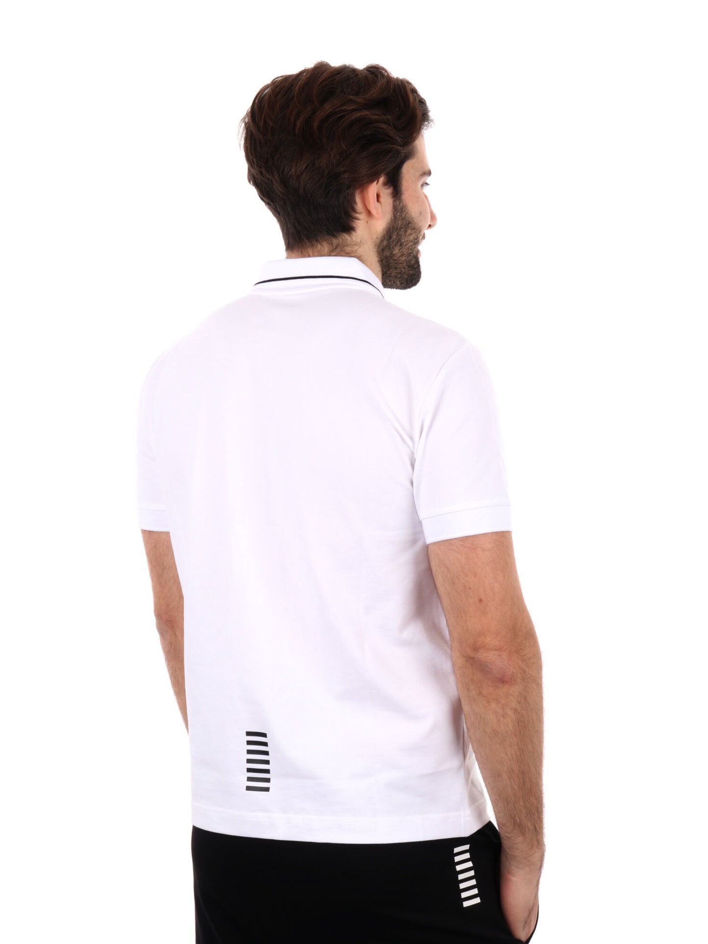 Polo Core Identity in piquet di cotone stretch bianca da uomo