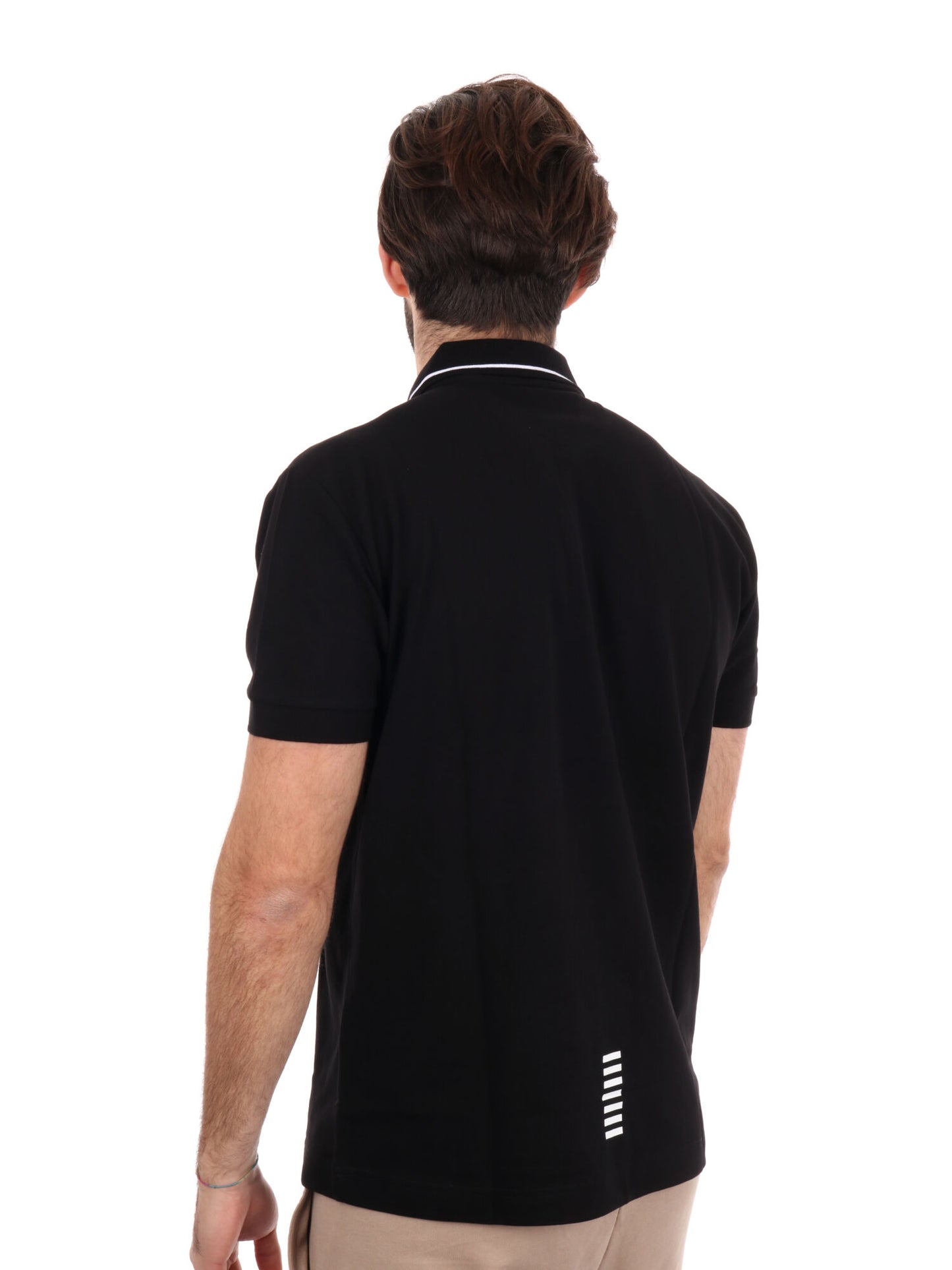 Polo Core Identity in piquet di cotone stretch nero da uomo
