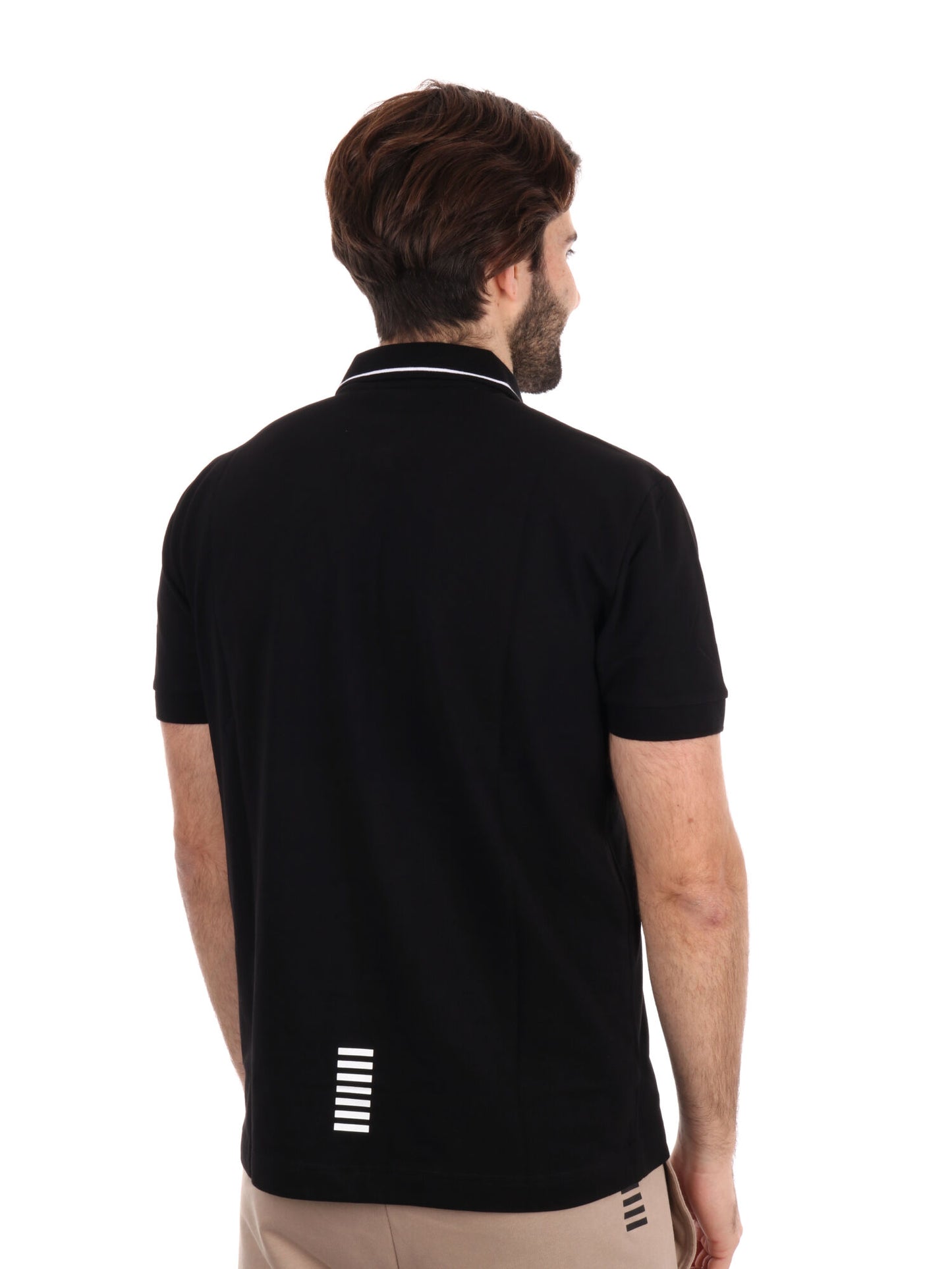 Polo Core Identity in piquet di cotone stretch nero da uomo