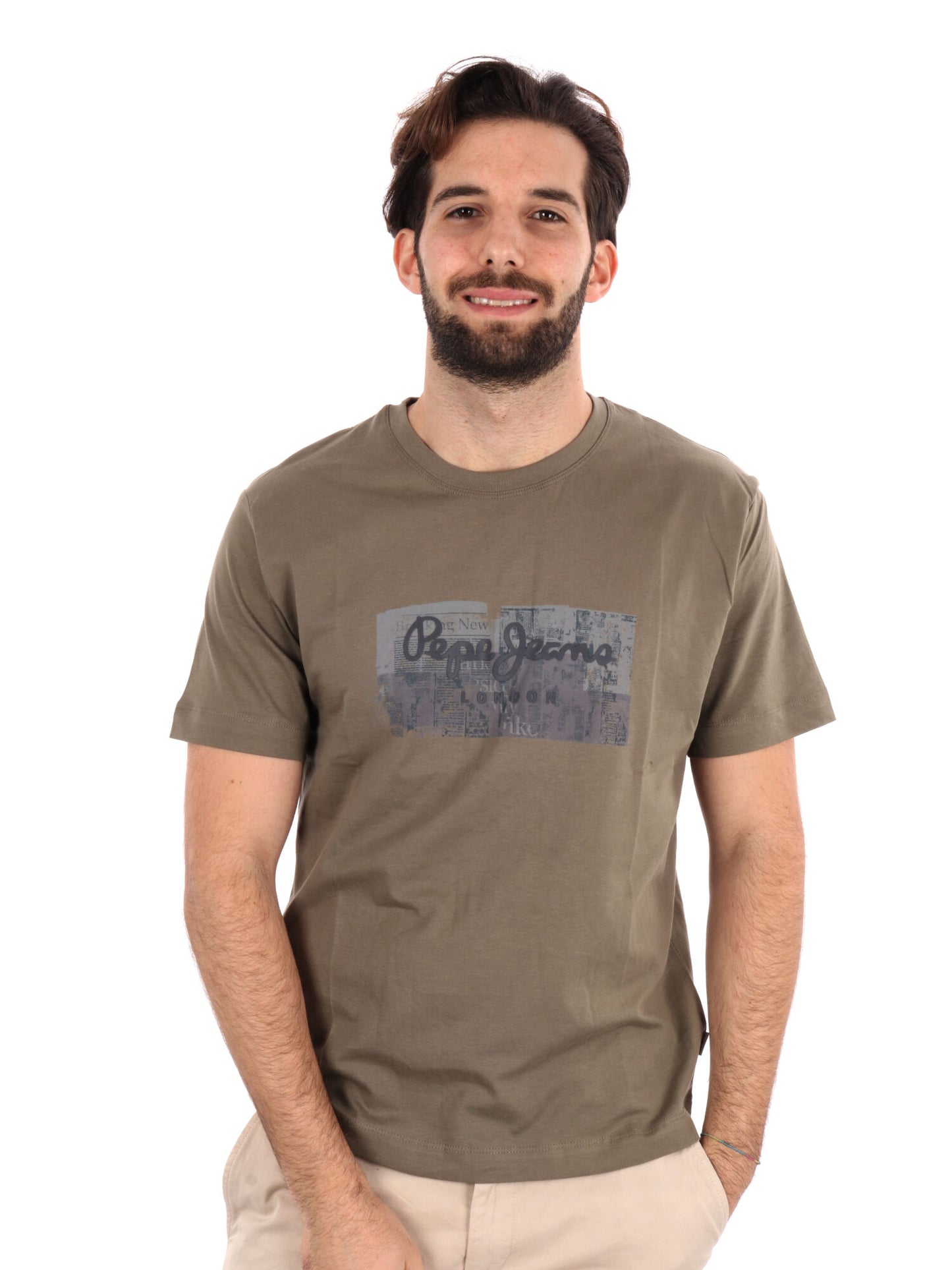 T-SHIRT DALTER PEPE JEANS UOMO VERDE MILITARE