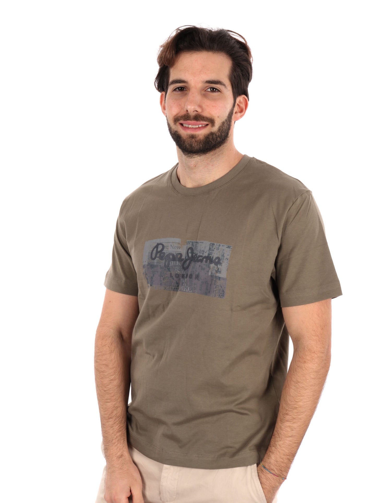 T-SHIRT DALTER PEPE JEANS UOMO VERDE MILITARE