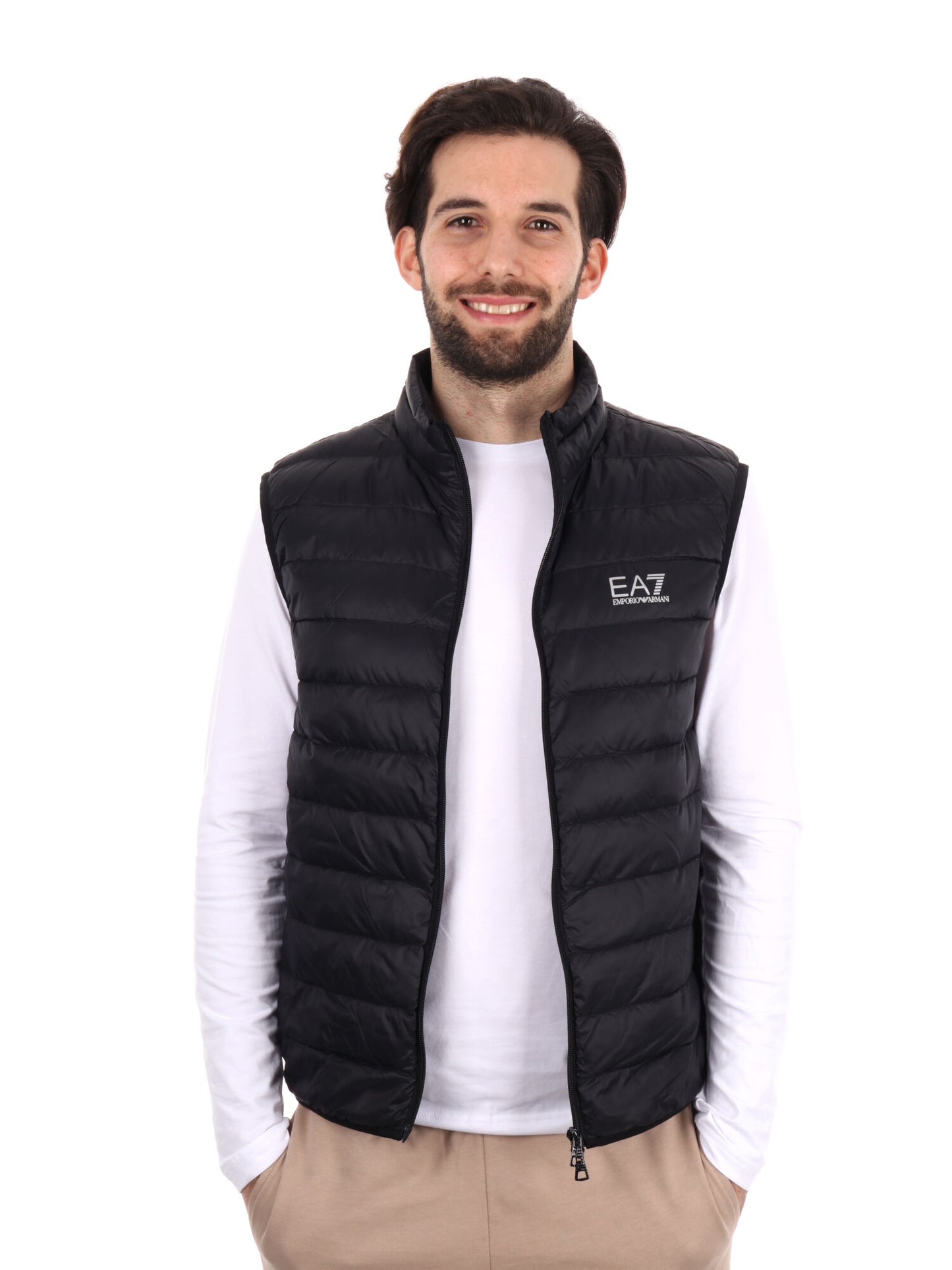 Gilet Core Identity EA7 Emporio Armani nero da uomo elegante e versatile