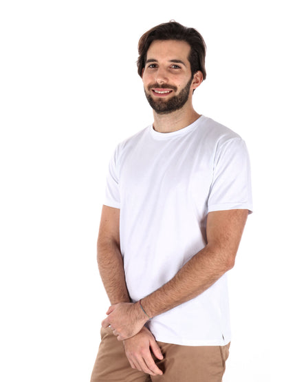 F.b. t-shirt mm da uomo bianco