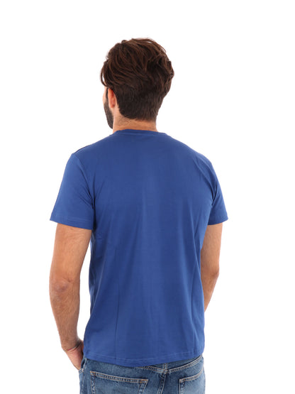 T-shirt uomo FB Prati in lycra tinta unita casual con collo girocollo