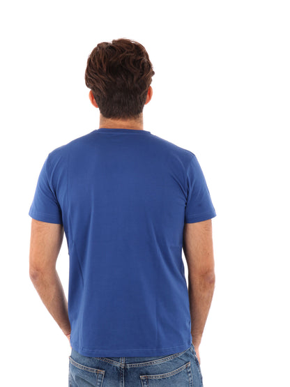 T-shirt uomo FB Prati in lycra tinta unita casual con collo girocollo