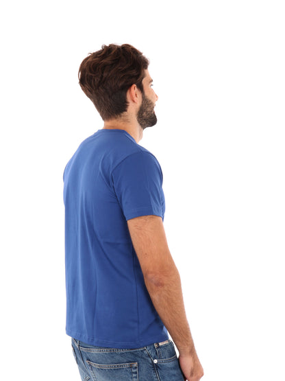 T-shirt uomo FB Prati in lycra tinta unita casual con collo girocollo