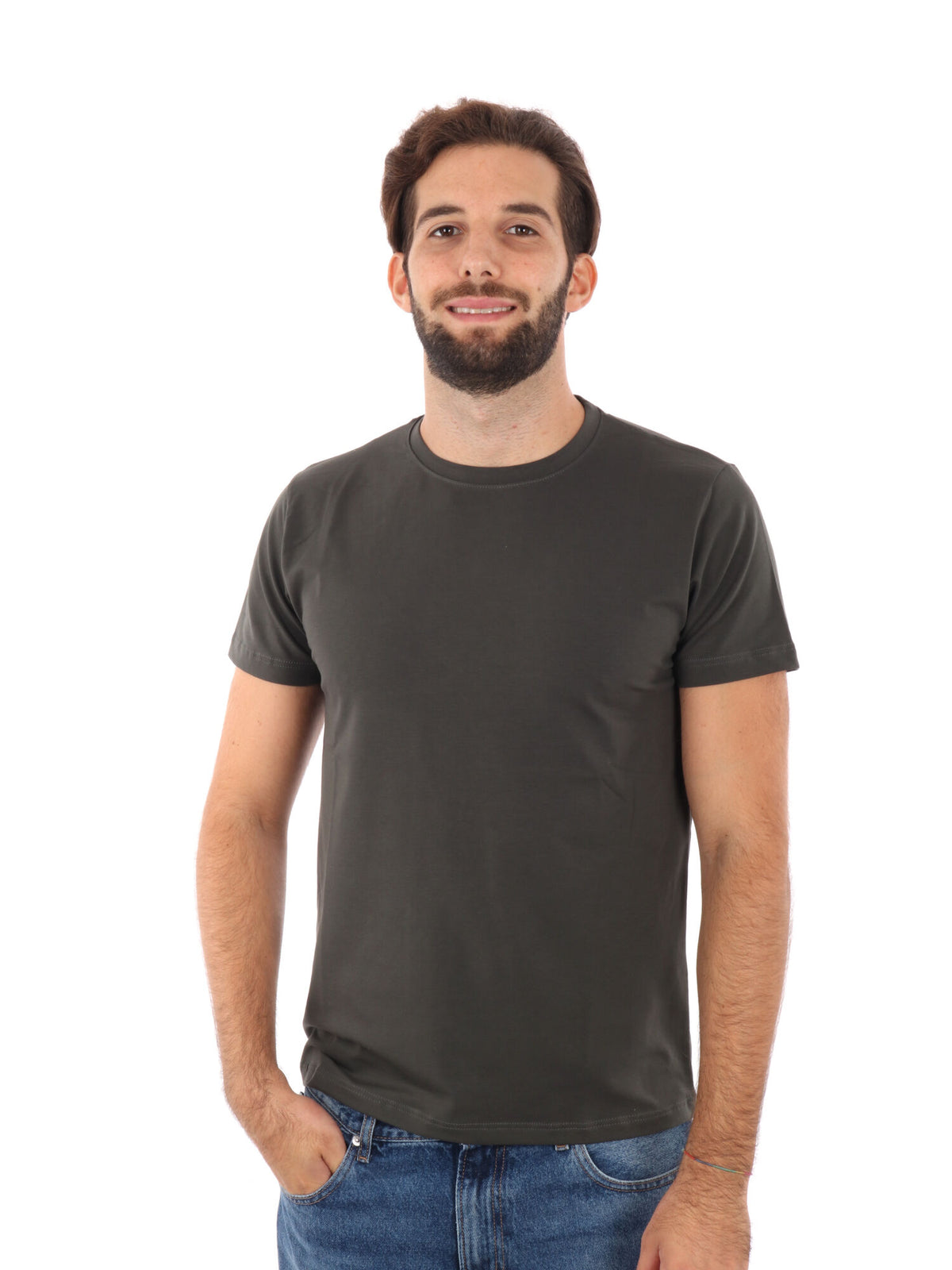F.b. t-shirt mm da uomo verde militare
