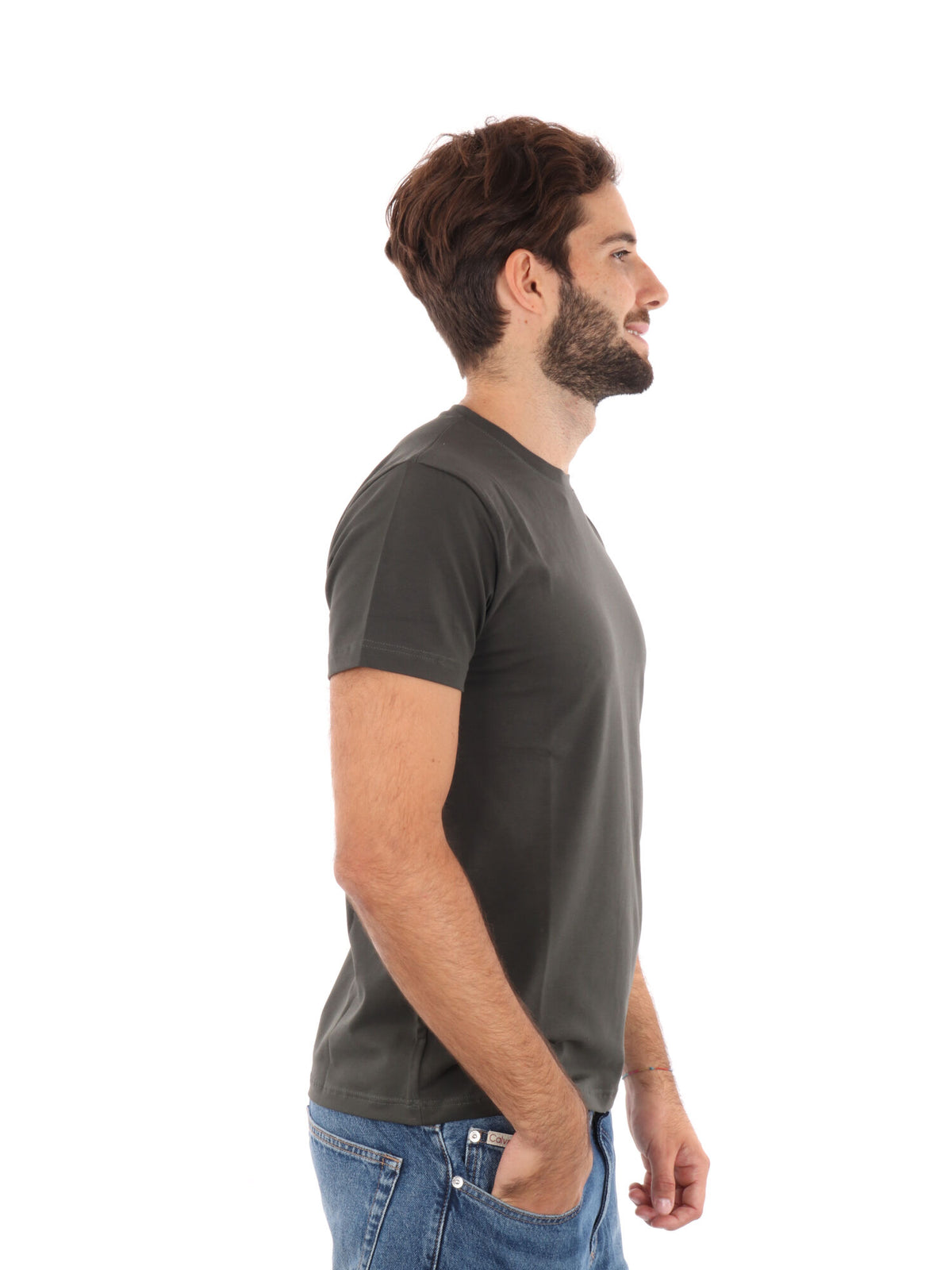 F.b. t-shirt mm da uomo verde militare