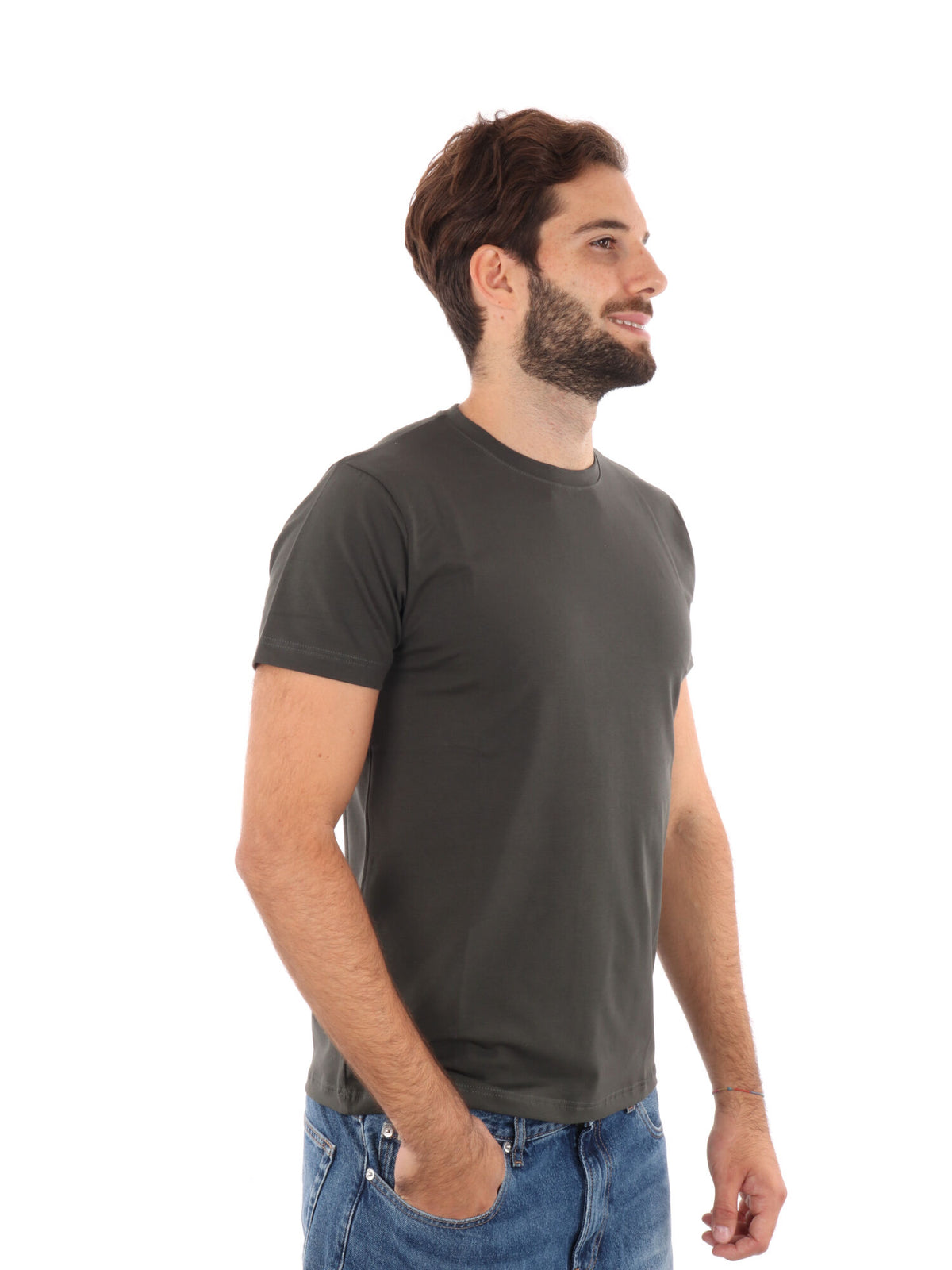 F.b. t-shirt mm da uomo verde militare