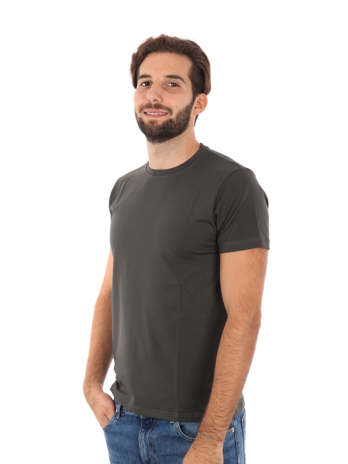 F.b. t-shirt mm da uomo verde militare