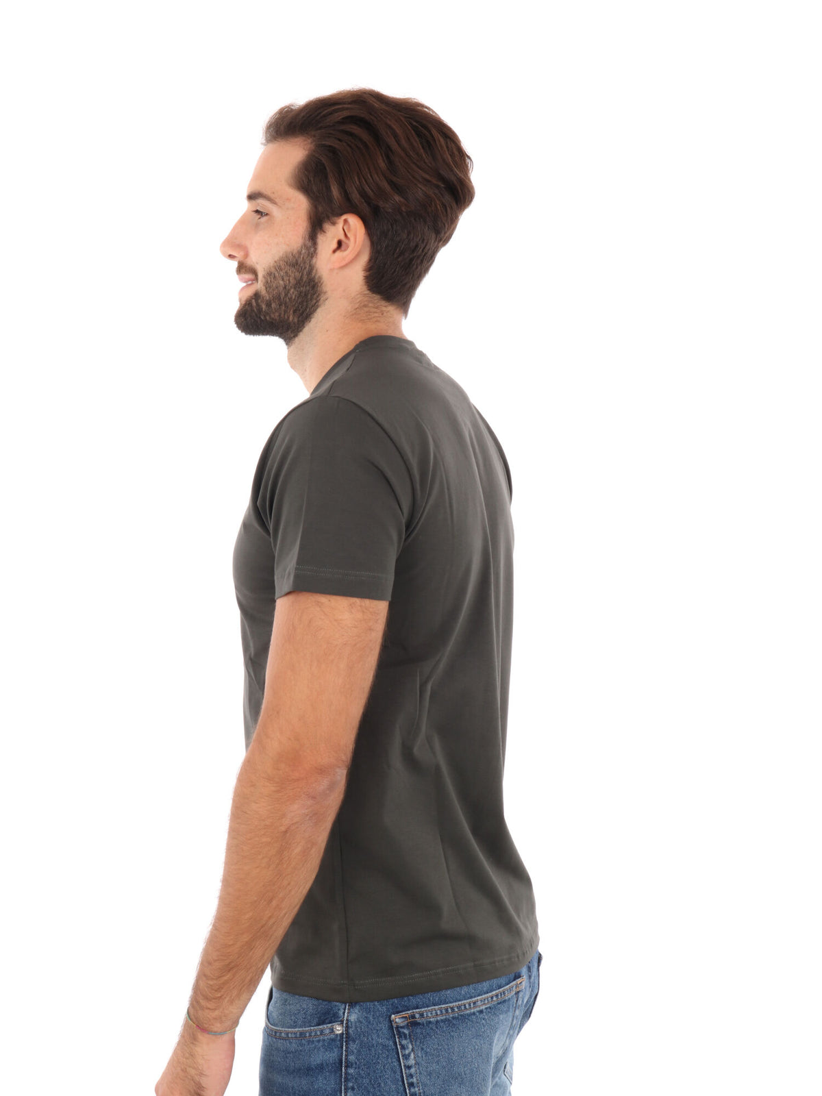 F.b. t-shirt mm da uomo verde militare