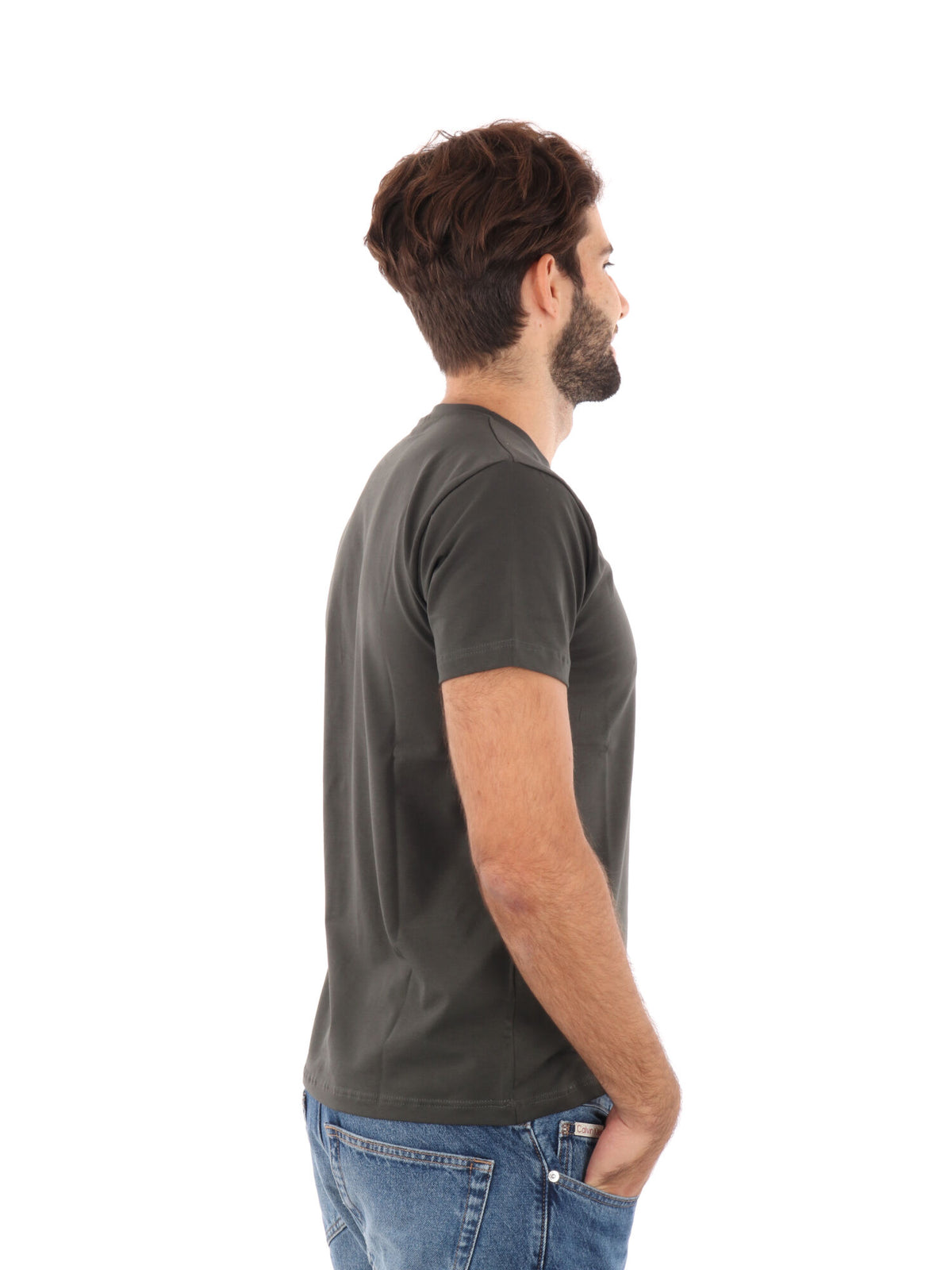 F.b. t-shirt mm da uomo verde militare
