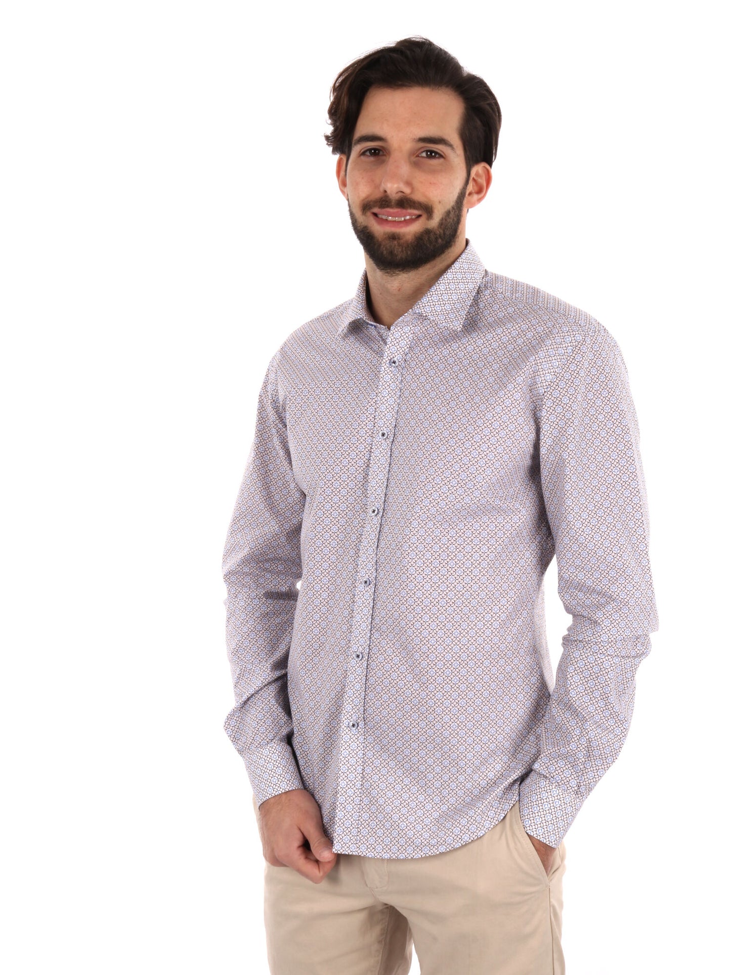 CAMICIA FANTASIA FB UOMO BEIGE