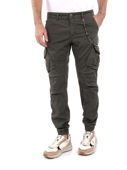 PANTALONE CARGO FB UOMO VERDE MILITARE