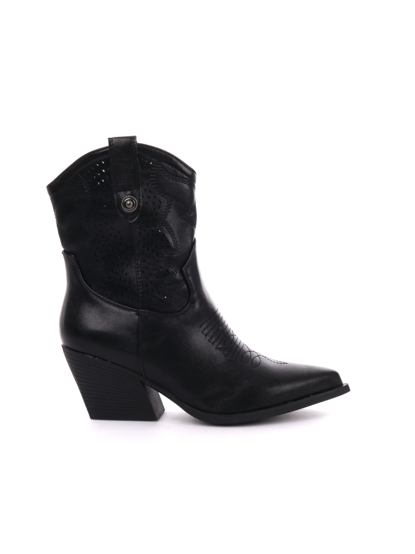 Stivaletto texano donna Clyo' in nero con tacco western