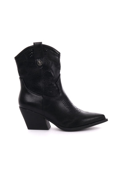 Stivaletto texano donna Clyo' in nero con tacco western