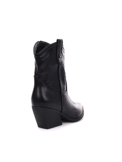 Stivaletto texano donna Clyo' in nero con tacco western