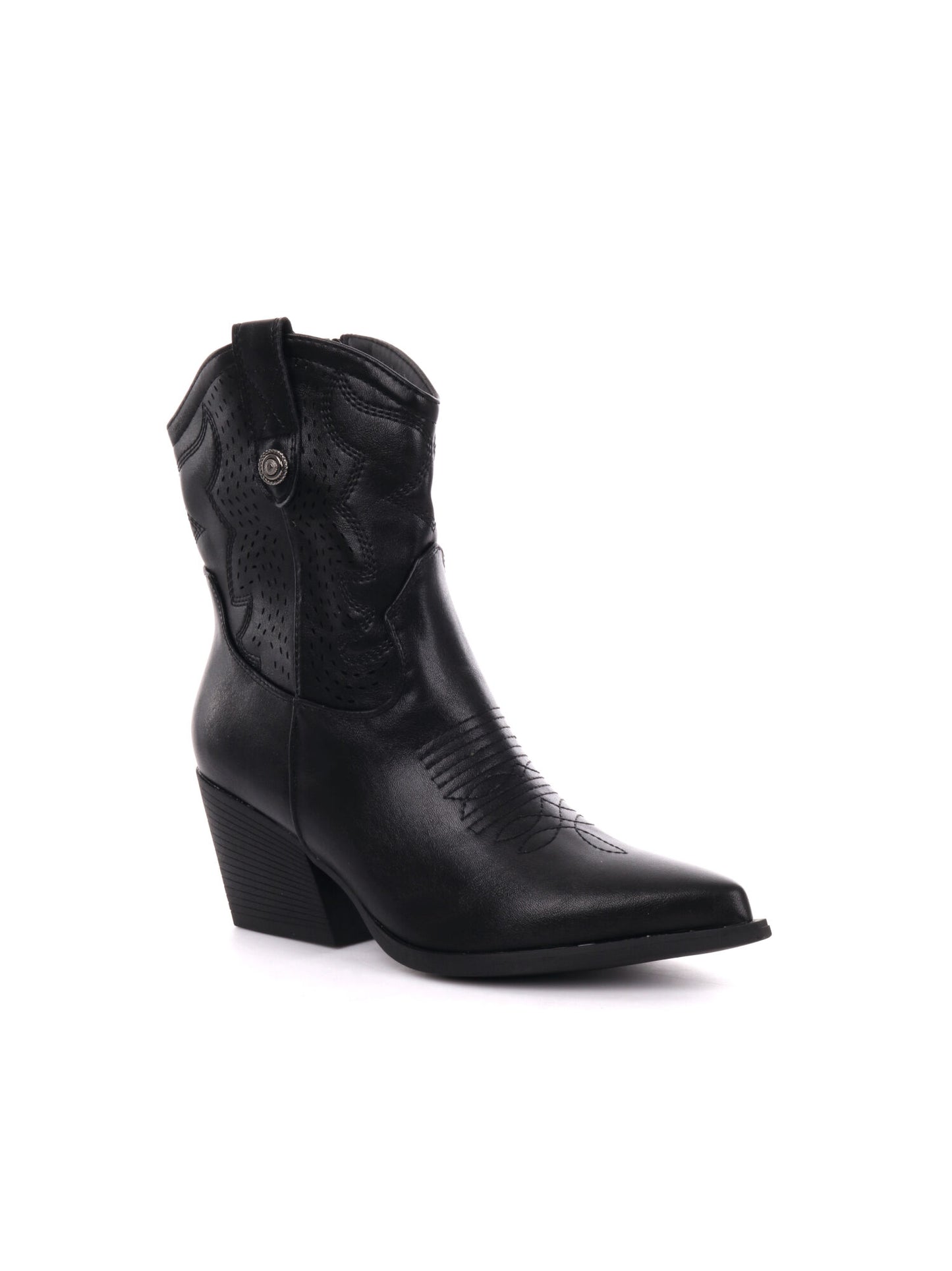 Stivaletto texano donna Clyo' in nero con tacco western
