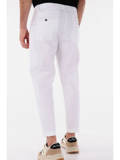 PANTALONE CON PENCE E CATENA BIANCO