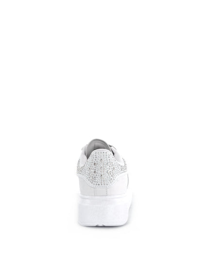 SNEAKERS KIM CON STRASS SHOPART DONNA BIANCO ARGENTO