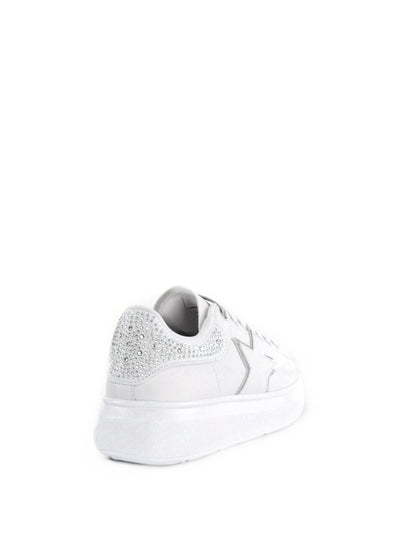 SNEAKERS KIM CON STRASS SHOPART DONNA BIANCO ARGENTO