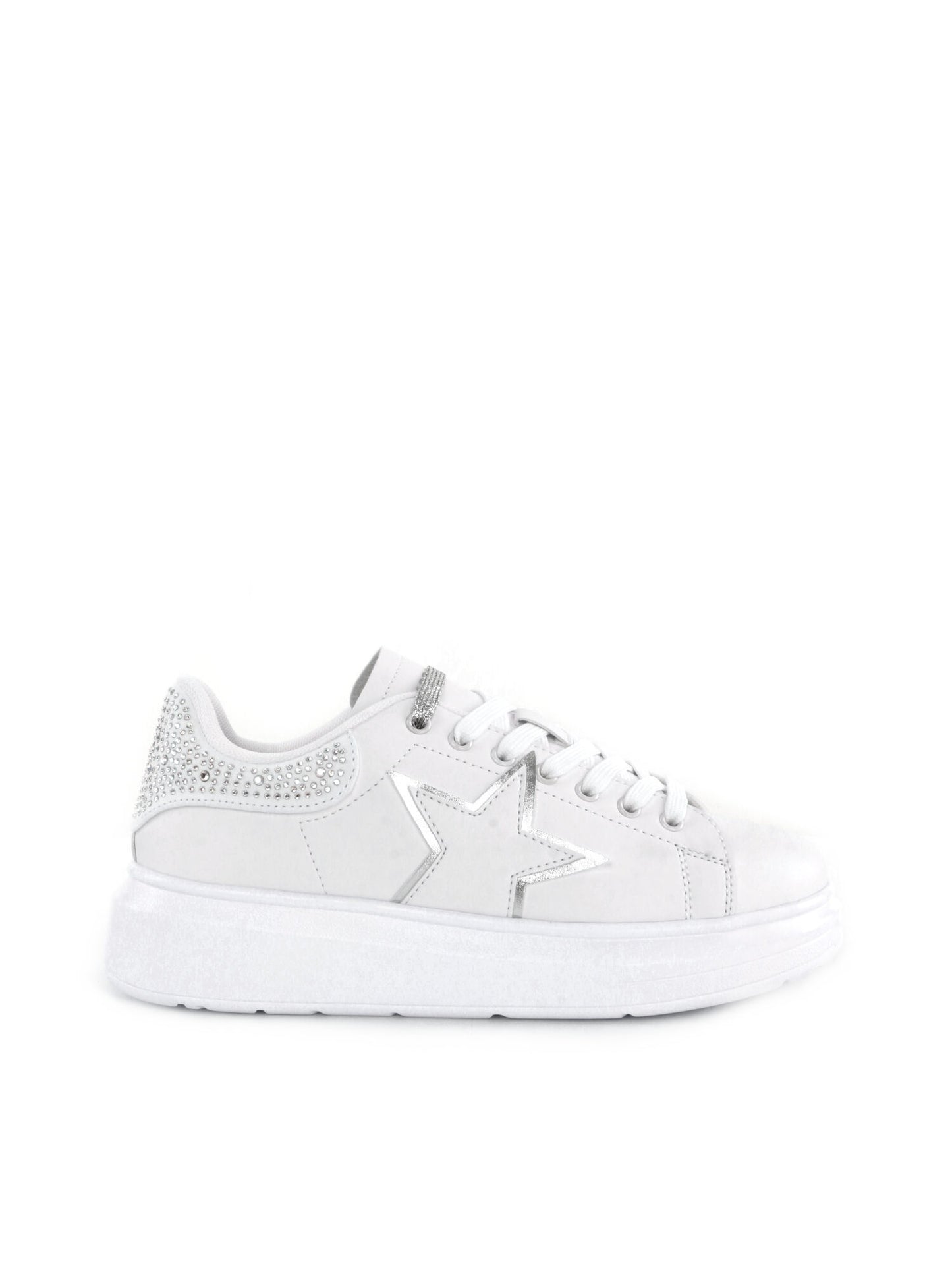 SNEAKERS KIM CON STRASS SHOPART DONNA BIANCO ARGENTO