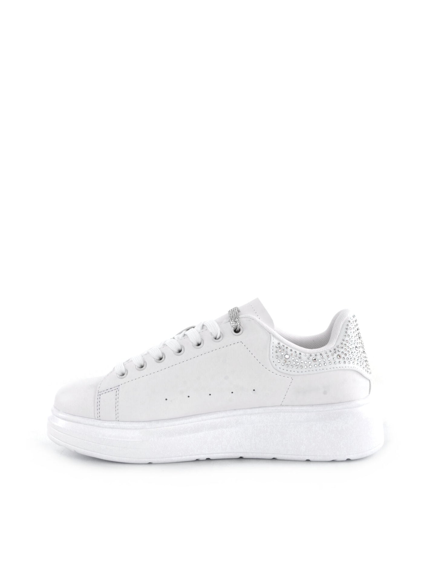 SNEAKERS KIM CON STRASS SHOPART DONNA BIANCO ARGENTO