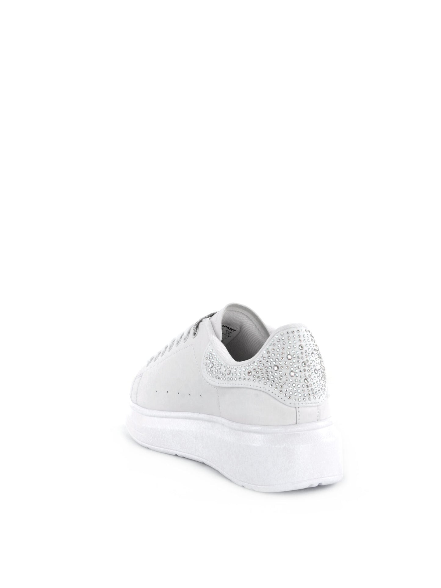 SNEAKERS KIM CON STRASS SHOPART DONNA BIANCO ARGENTO