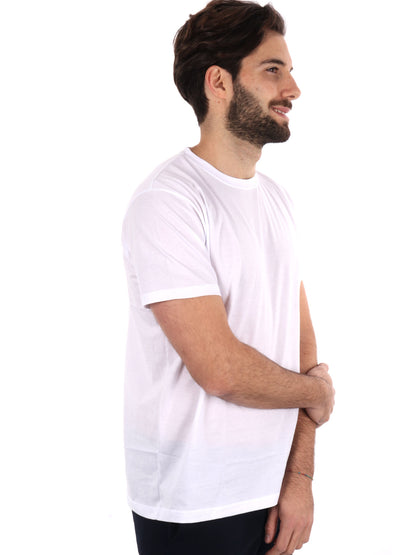 T-shirt da uomo FB Scozia bianca in filo di Scozia elasticizzato