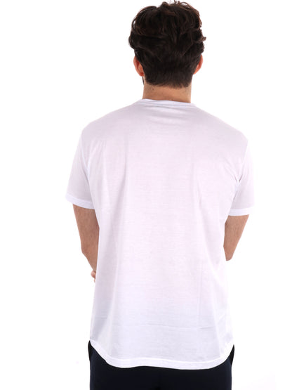 T-shirt da uomo FB Scozia bianca in filo di Scozia elasticizzato