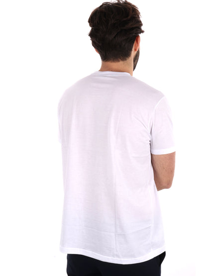 T-shirt da uomo FB Scozia bianca in filo di Scozia elasticizzato